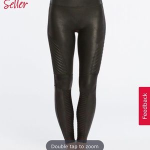 Spanx Faux Leather Moto Leggings